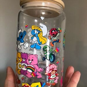 Colorful Cartoon Character Glass Jar